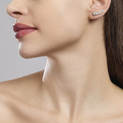 Mabina Orecchini rampicanti in argento con zirconi 563103